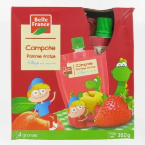 Belle France -Compote Pomme Fraise - 4x90gr