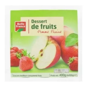 Belle France - Dessert Fruit Pomme Fraise - 4x100g